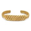 Sculpted Cable Contour Bracelet Sterling Gold, 12.9mm