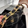 CHANEL Cashmere Tweed Quilted Hobo Black Grey