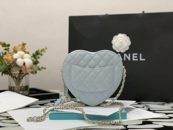 Chanel Mini Heart Bag Grey For Women 7in/18cm AS3191 B07958