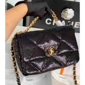 13FCCCA0-0EC7-7A49-3882-418FF35294C8.jpg Chanel 19 Flap Bag In Tweed&AmpSequins As1160