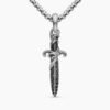 14584107-3B09-A7B4-BB56-CA8035C1A32E.jpg Waves Dagger Amulet Sterling Silver with Black Diamonds