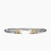 Helena Bracelet Sterling Silver with 18K Yellow Gold, Pearls and Diamonds, 4mm