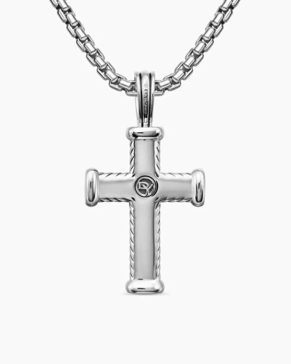 15D35C42-EBD0-BCB3-29B6-A266EDE12555.jpg Chevron Cross Pendant Sterling Silver with Diamonds