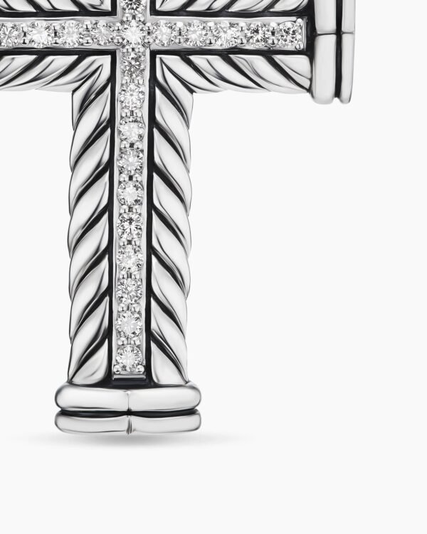 15F2AA87-A29F-6C2C-04DC-906F067BEB06.jpg Chevron Cross Pendant Sterling Silver with Diamonds