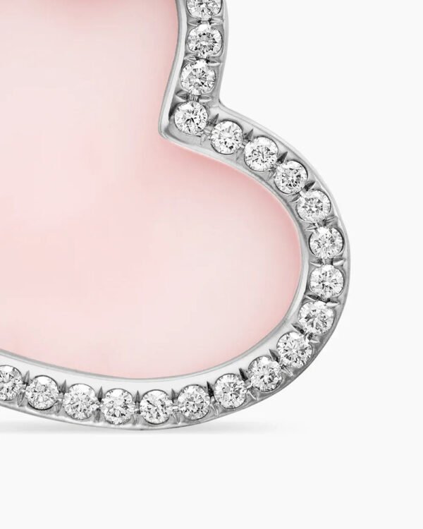 DY Elements&reg; Heart Amulet Sterling Silver with Pink Opal and Diamonds
