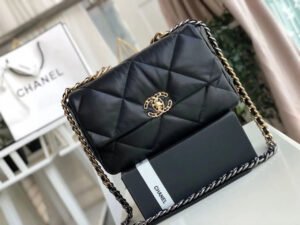 165EA50D-64AA-DBFC-6221-3367DC65744A.jpg Chanel 19 HandBag Black For Women 11.8in/30cm