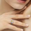 Petite Albion&reg; Ring Sterling Silver with Citrine and Diamonds - 6