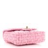 Tweed Resin Quilted Mini Heart Square Flap Pink White