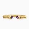 171BFCB7-3899-D2BB-5995-1D9FCF250070.jpg Classic Cablespira® Bracelet 18K Yellow Gold with Amethyst and Diamonds, 7mm