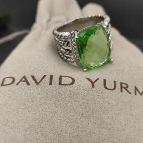 Petite Wheaton&reg; Ring Sterling Silver with Prasiolite and Diamonds