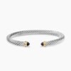 17EA998E-42A3-CF02-8EE4-1582E03A704E.jpg Classic Cable Bracelet Sterling Silver with 14K Yellow Gold and Black Onyx, 5mm