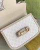 Gucci Horsebit 1955 Canvas Small Shoulder Bag White Beige