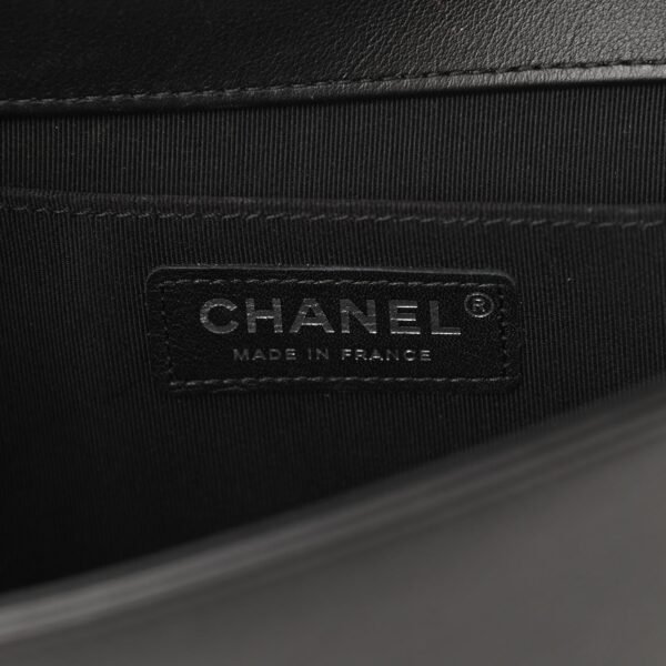 Calfskin Quilted Boy Clutch With Removable Chain So Black