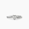 18A29B32-C2DE-35F4-F382-7F425F4E0B22.jpg Cable Collectibles® Heart Stack Ring Sterling Silver with Pave Diamonds, 6.2mm