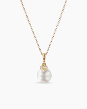 18DF1D68-51B5-BE88-918A-9364BAB991E8.jpg Solari Pendant Necklace 18K Yellow Gold with Pearl and Diamonds, 8mm