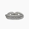 Cable Loop Band Ring Sterling Silver with 18K Yellow Gold - 6
