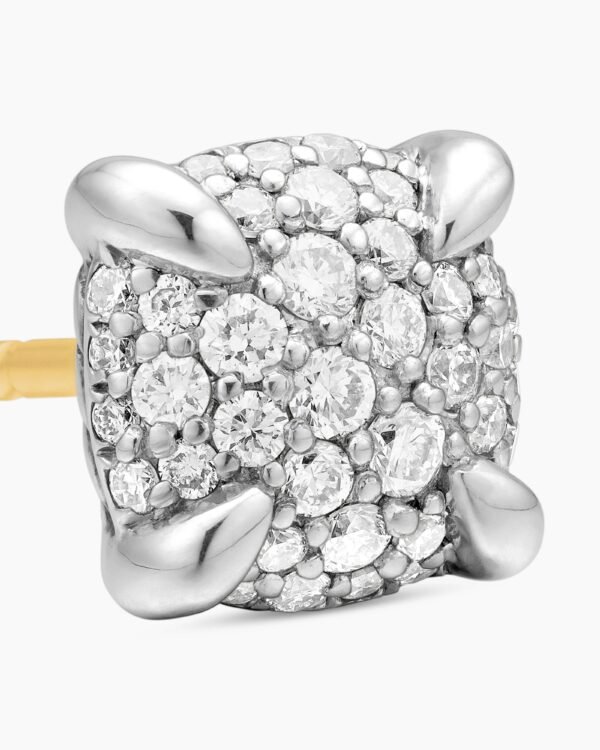 Petite Chatelaine&reg; Stud Earrings Sterling Silver with Pav&eacute; Diamonds, 9mm