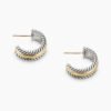 19BD2326-E8EE-5117-77C4-D3AABF7745C4.jpg Cable Collectibles Huggie Hoop Earrings Sterling Silver with 14K Yellow Gold, 15.6mm
