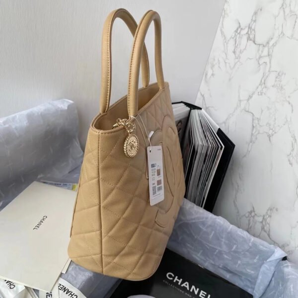 Chanel Medallion Tote Shoulder Beige Bag For Women 29cm/11.4in