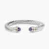 1A7565C8-1502-2E08-8AFB-D08C86CE67C8.jpg Classic Cable Bracelet Sterling Silver with 14K Yellow Gold and Amethyst, 7mm