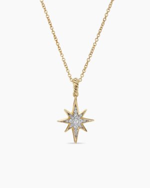 1B18CE5C-FA7D-7F4C-2F57-85B2E9DECF1D.jpg Cable Collectibles® North Star Necklace 18K Yellow Gold with Pave Diamonds, 21.6mm
