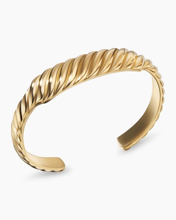 1B828061-5C2A-10E2-D26D-903B67149F98.jpg Sculpted Cable Contour Cuff Bracelet 18K Yellow Gold, 13mm