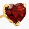 Chatelaine&reg; Heart Stud Earrings 18K Yellow Gold with Garnet, 8mm