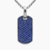 1C61E523-B3B7-F573-CD17-B2F9E25784DE.jpg Chevron Tag Sterling Silver with Sapphires, 27mm