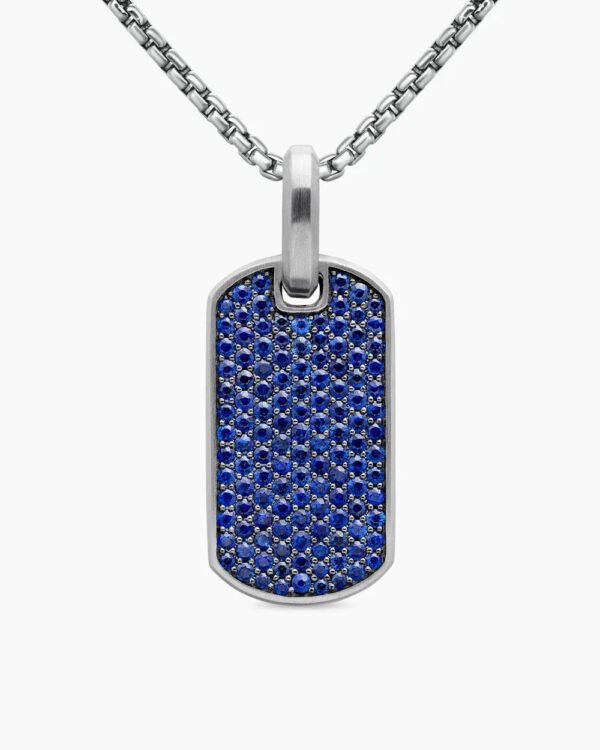 1C61E523-B3B7-F573-CD17-B2F9E25784DE.jpg Chevron Tag Sterling Silver with Sapphires, 27mm
