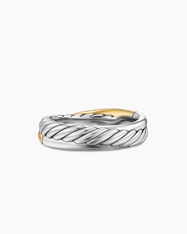 1E35C45D-2C1E-AA1F-9806-86AABD03438D.jpg Crossover Band Ring Sterling Silver with 18K Yellow Gold - 6