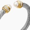 1E736B21-3C9C-B184-3352-C361BE96A539.jpg Classic Cablespira® Bracelet 18K Yellow Gold with Pearls and Diamonds, 7mm