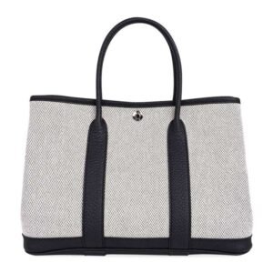 Bag Garden Party 30 Criss Cross Toile / Black Vache Country Leather