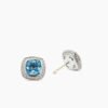 1FDC0307-2FE3-01FE-E4B2-9F66D9359CFE.jpg Albion® Stud Earrings Sterling Silver with Blue Topaz and Diamonds, 7mm