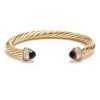 205BDAB0-C76A-B76A-1E93-12CA0685B8FF.jpg Classic Cablespira® Bracelet 18K Yellow Gold with Amethyst and Half Diamonds, 7mm