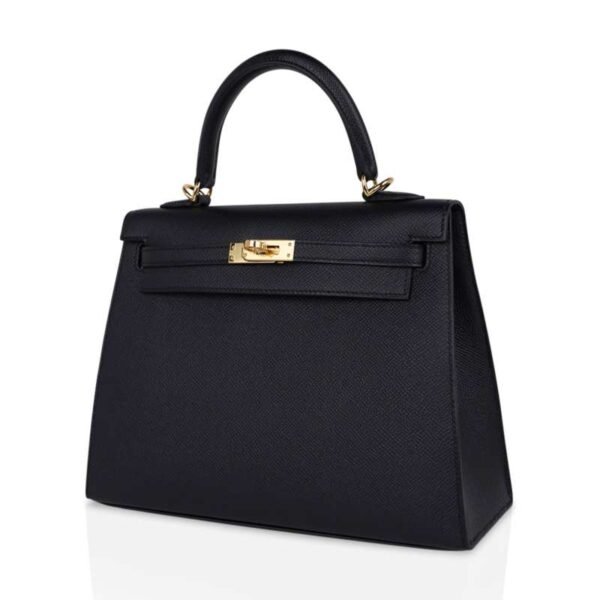 208AFF8A-F4A7-A082-8B06-37BC4EEC2CC1.jpg Kelly Sellier 25 Bag Black Epsom Gold Hardware New