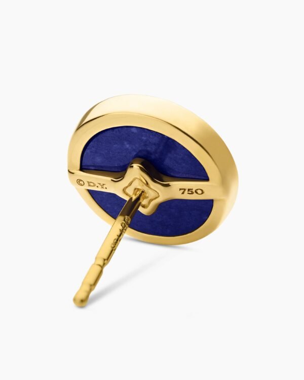 Petite DY Elements&reg; Stud Earrings 18K Yellow Gold with Lapis and Diamonds, 14mm