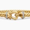 Buckle Cablespira&reg; Bracelet 18K Yellow Gold with Diamonds, 5mm