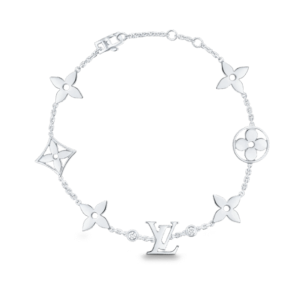 22234581-8C5C-9F15-F78C-F129263180C7.png IDYLLE BLOSSOM MONOGRAM BRACELET, WHITE GOLD AND DIAMONDS
