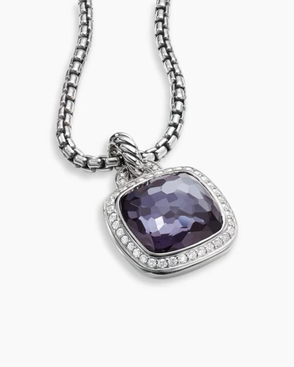 22E5CD48-4EE4-727D-A815-32A16A0D7CB7.jpg Albion® Pendant Sterling Silver with Black Orchid and Diamonds, 14mm