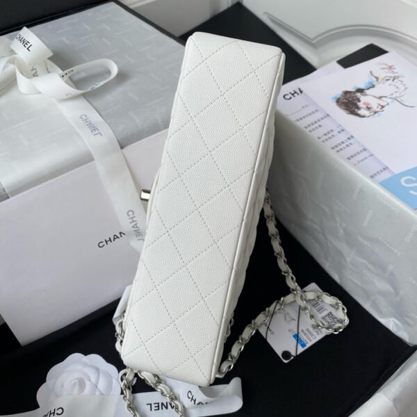 23779192-DF3F-FE22-A693-70F341F5F0D5.jpg CHANEL SMALL CLASSIC FLAP HANDBAG SILVER METAL