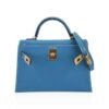Mini Kelly 20 Bag Sellier New Blue Jean Epsom Leather with Gold Hardware