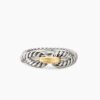 2655F2BC-3A59-F1E2-049E-196B0F9F9A0B.jpg Cable Loop Band Ring Sterling Silver with 18K Yellow Gold, 7mm