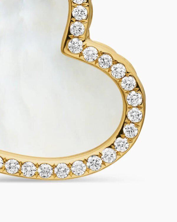 DY Elements&reg; Heart Amulet 18K Yellow Gold with Mother of Pearl and Diamonds