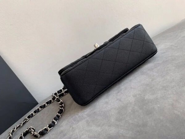 Chanel Small Classic Handbag Silver Toned Hardware Black For Women, Women&rsquo;s Bags, Shoulder and Crossbody Bags 7.8in/20cm A01113