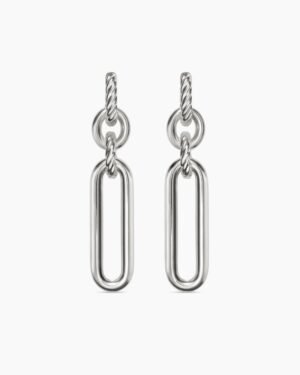Lexington Double Link Drop Earrings Sterling Silver, 53mm
