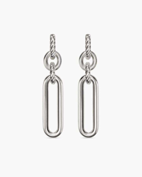 Lexington Double Link Drop Earrings Sterling Silver, 53mm