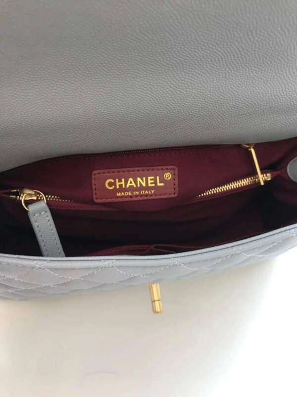 Chanel Large Flap Bag With Top Handle Light Grey For Women, Womens Handbags, Shoulder And Crossbody Bags 11in/28cm A92991