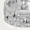 MAILLON PANTH&Egrave;RE RING, 3 HALF DIAMOND-PAVED ROWS