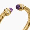 Classic Cablespira&reg; Bracelet 18K Yellow Gold with Amethyst and Diamonds, 7mm