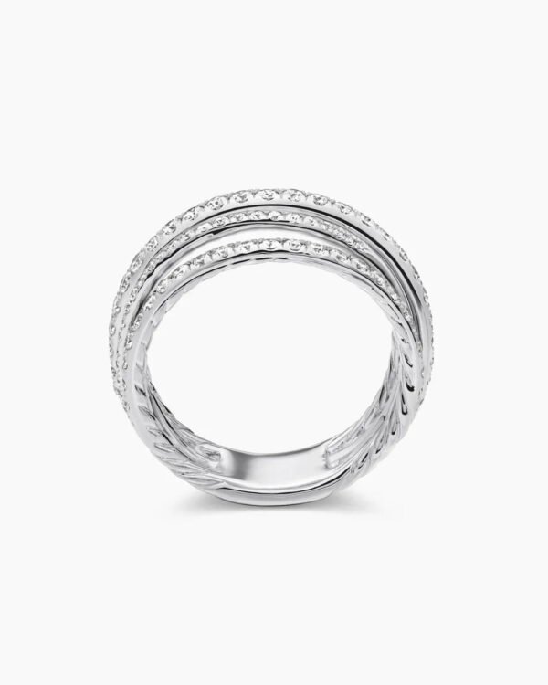 Pav&eacute; Crossover Ring 18K White Gold with Diamonds - 6